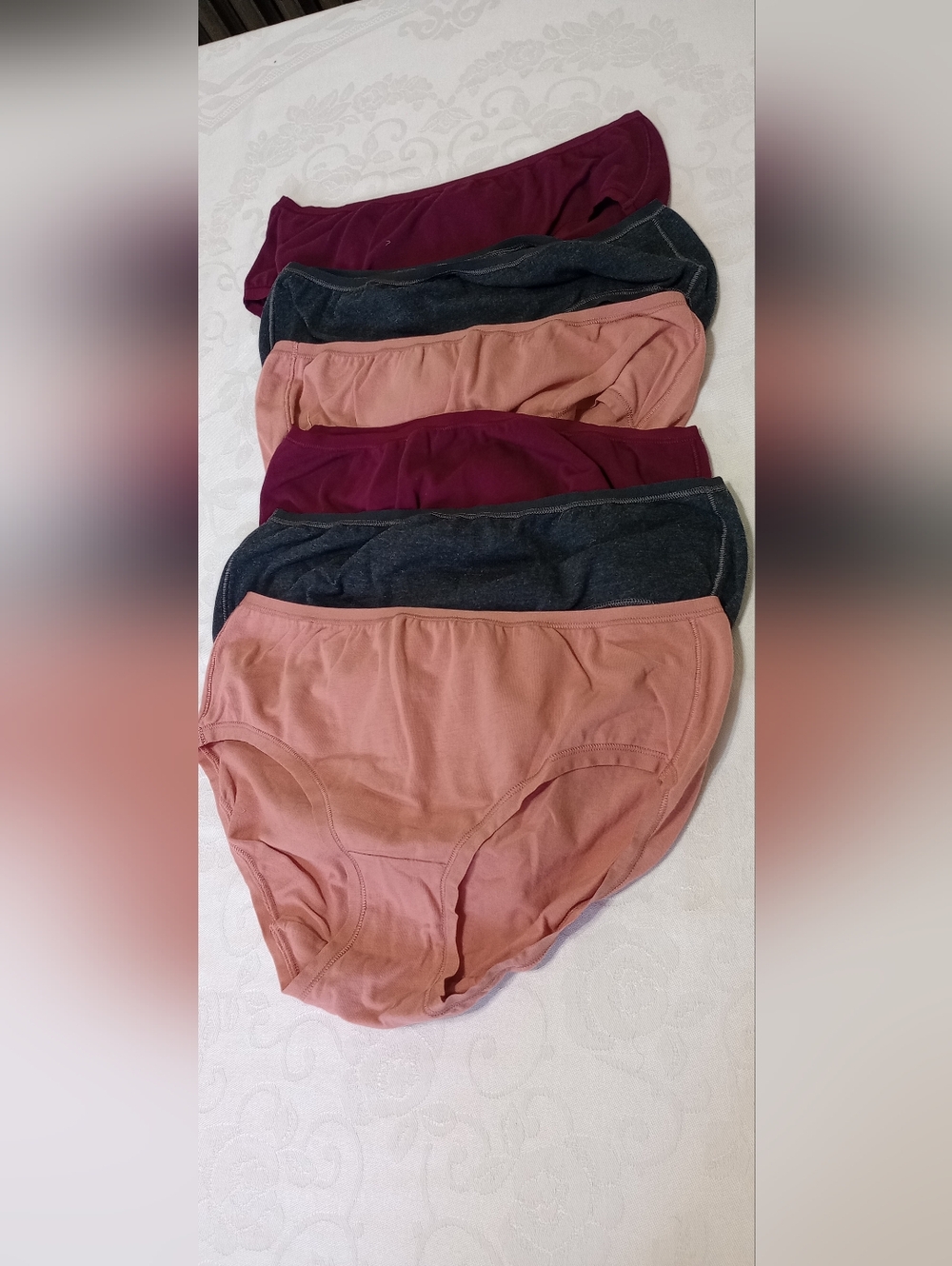 Fruit of the Loom Women's Cotton Bikini Briefs - Dusty Rose, Burgundy, Charcoal